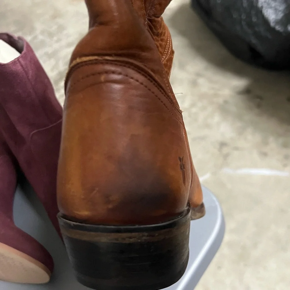 Frye Brown Leather Cowboy Boots - Picture 2 of 13